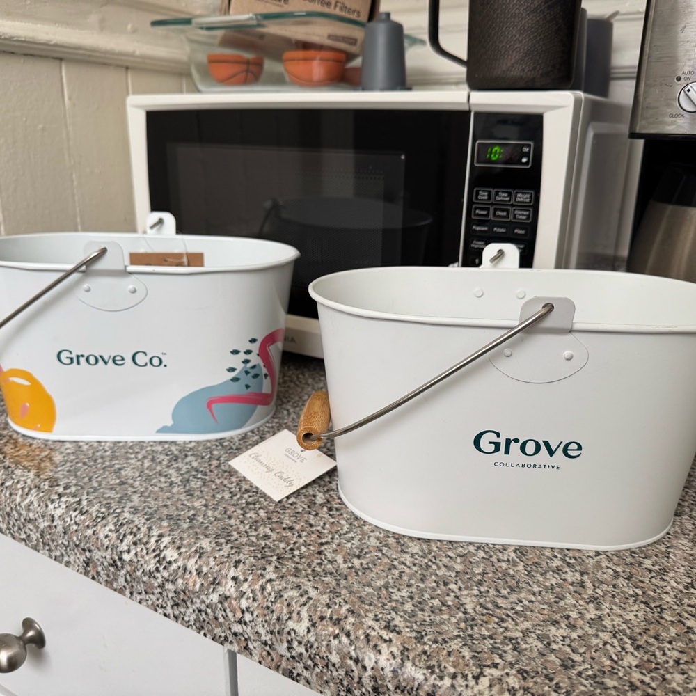 Grove Co. White Metal Storage Bins